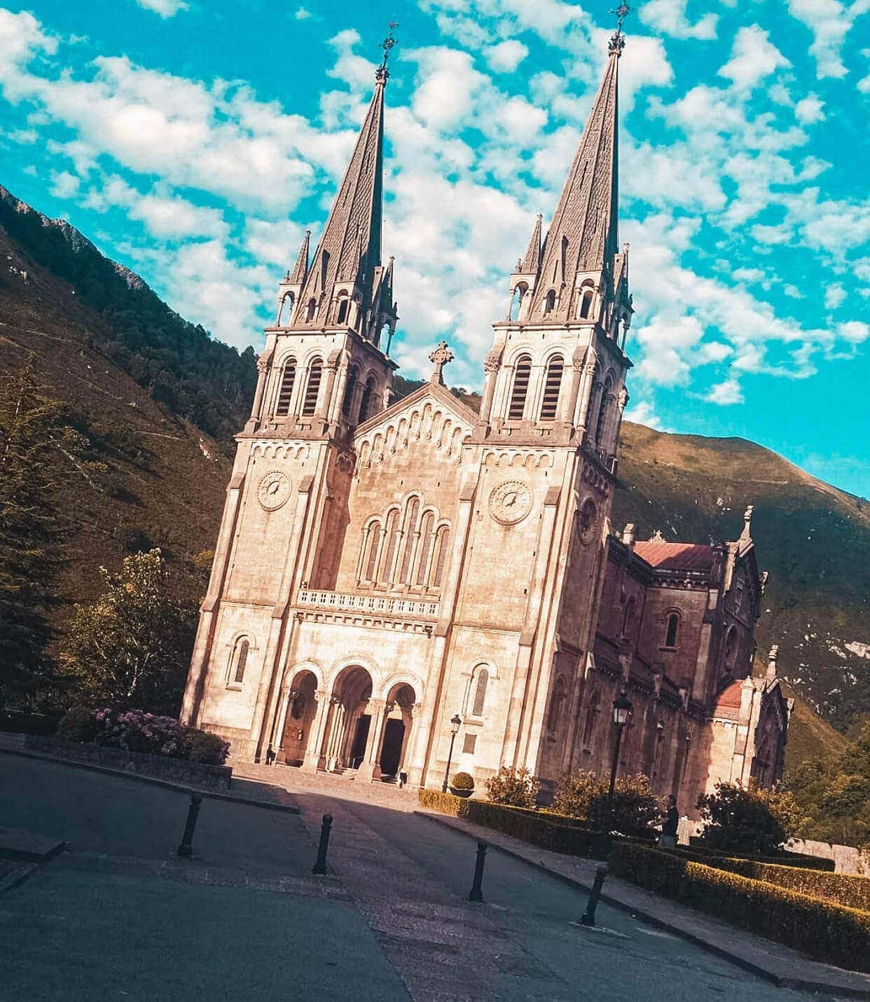 Historical building in covadonga asturias spain