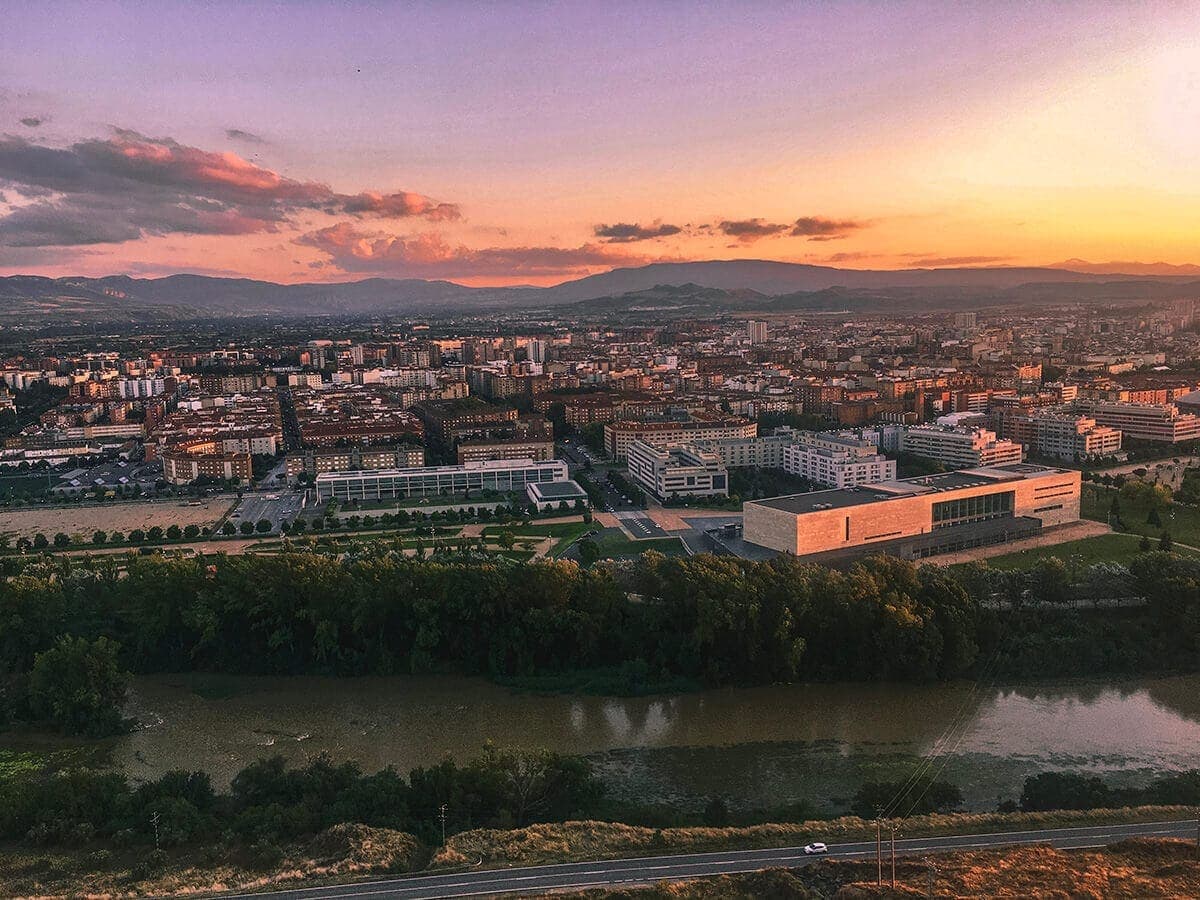 Sunset city view of Logroño, Spain