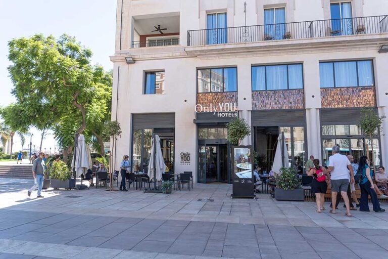 Only You Hotel facade, Malaga Spain