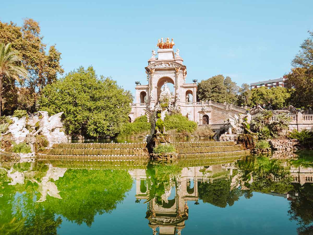 Fountain at the Ciutadella Park in Barcelona, Spain.