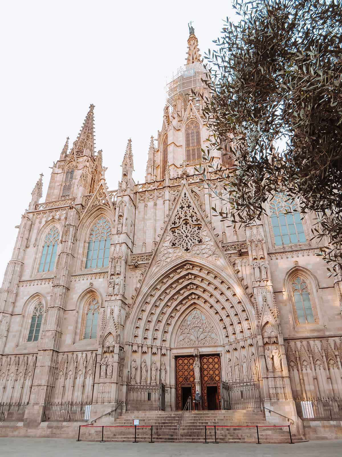 26 Most Instagrammable Places in Barcelona 4 A view of the entrance of Barcelona cathedral.