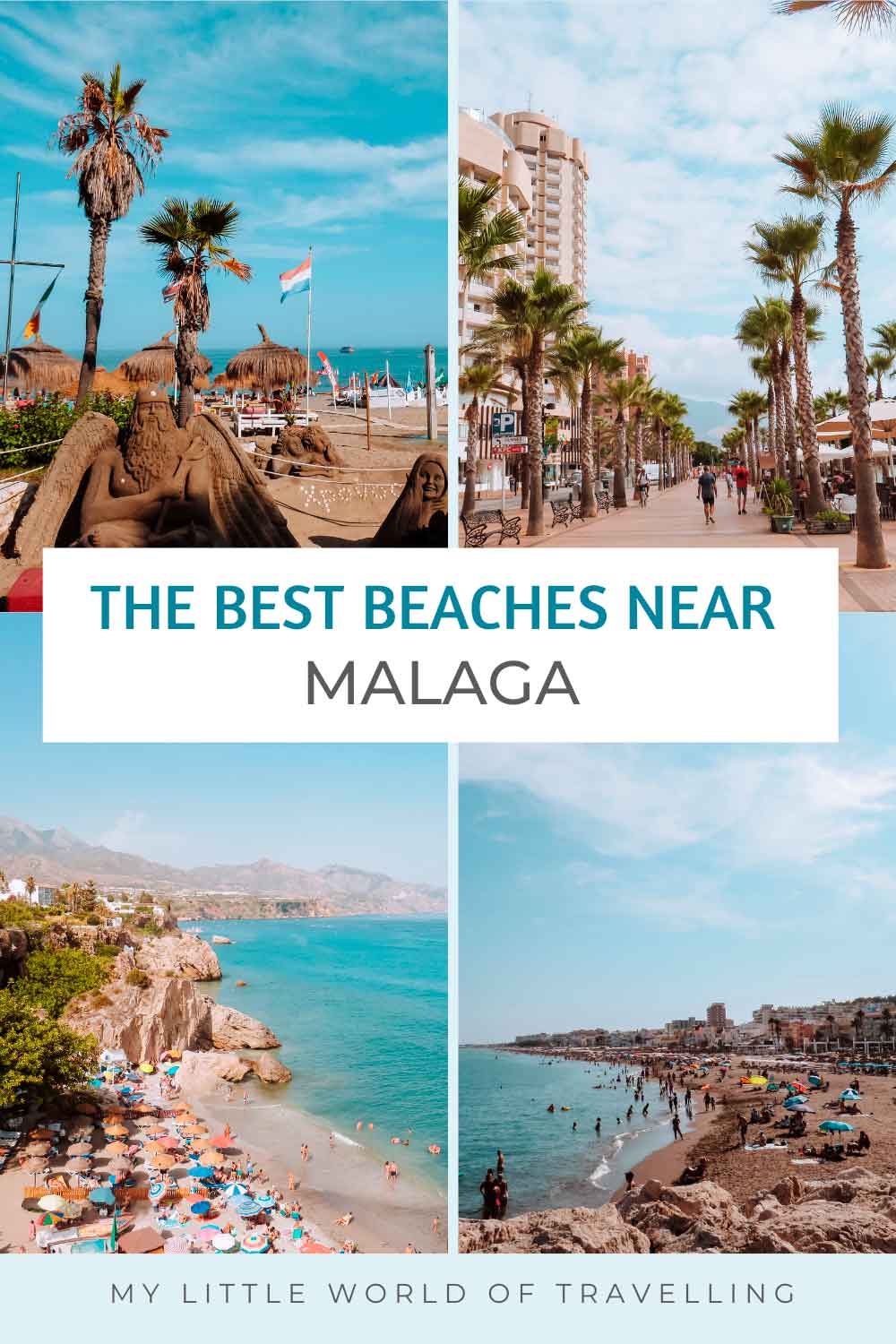 19 Beaches in Malaga Recommended By a Local 1 Pinterest pin that reads the best beaches near Malaga.