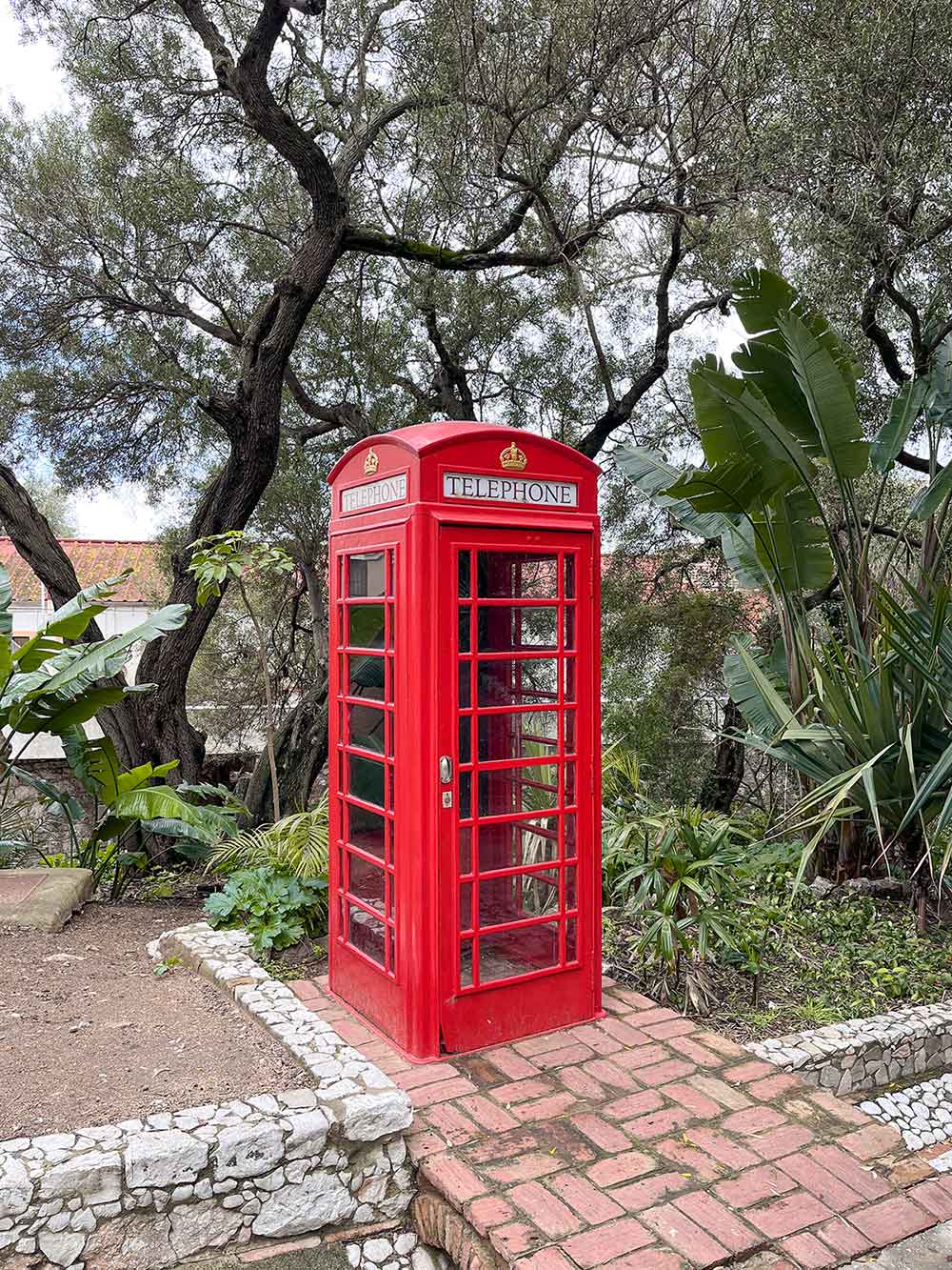 10 Best Things to Do in Gibraltar (Itinerary Included) 22 Red telephone booth in Alameda Botanical Park Gibraltar.