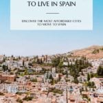 pin that reads the cheapest places to live in spain