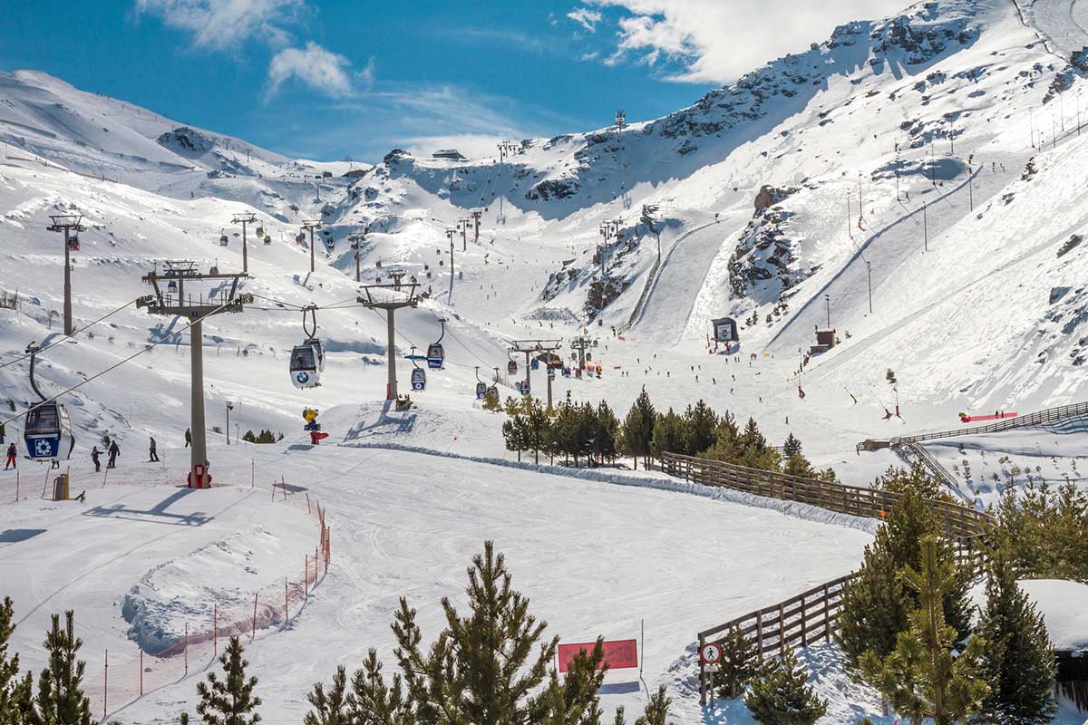 Sierra Nevada ski resort in Granada, Spain.