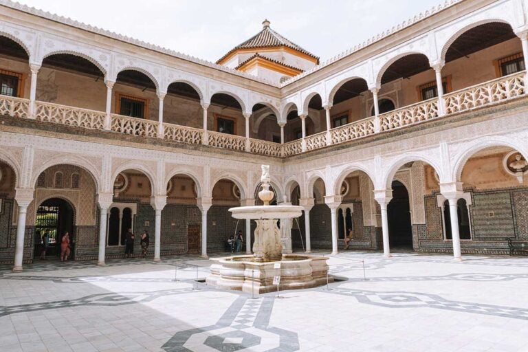 main square at casa de pilatos seville
