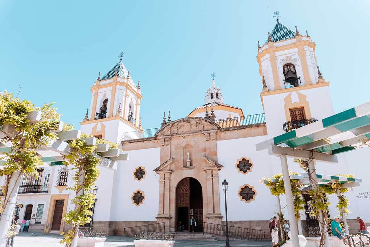 whitewashed church in ronda spain