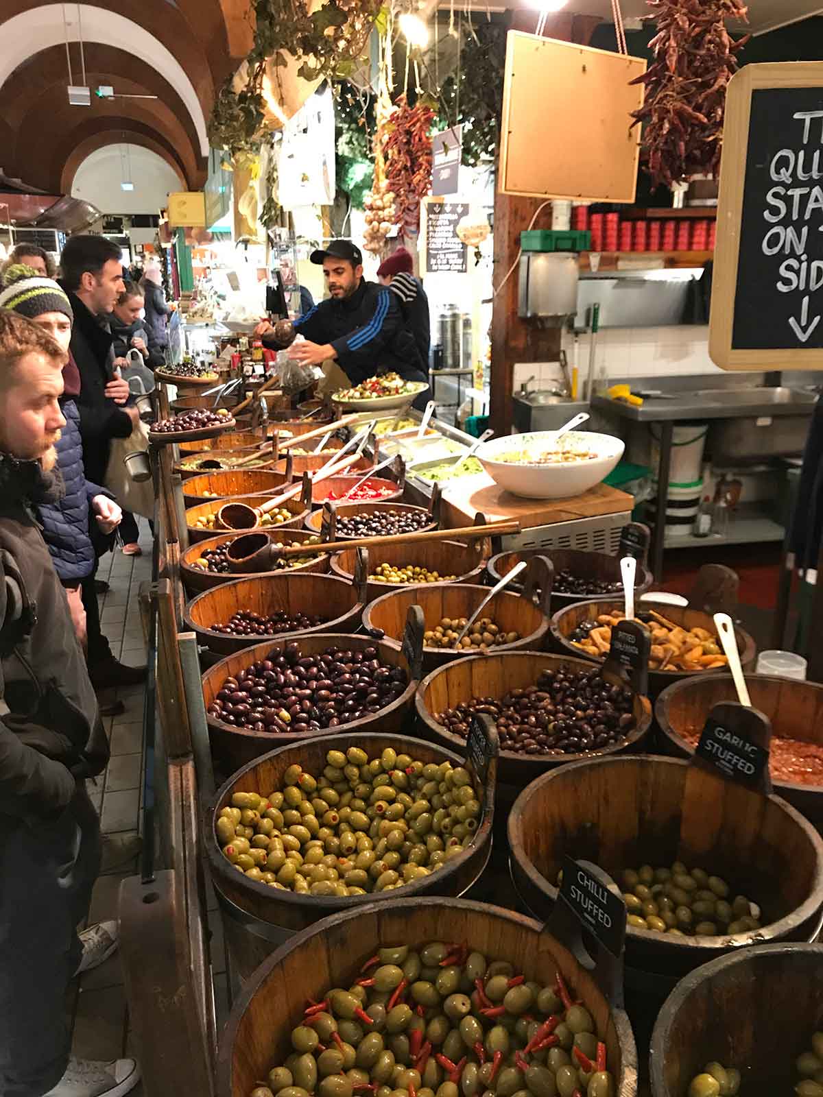olives section in cork market