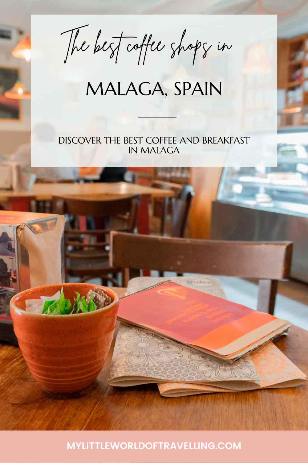 Pin that reads the best coffee shops in malaga spain.