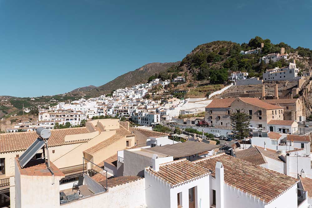 a view of the town of frigiliana in spain