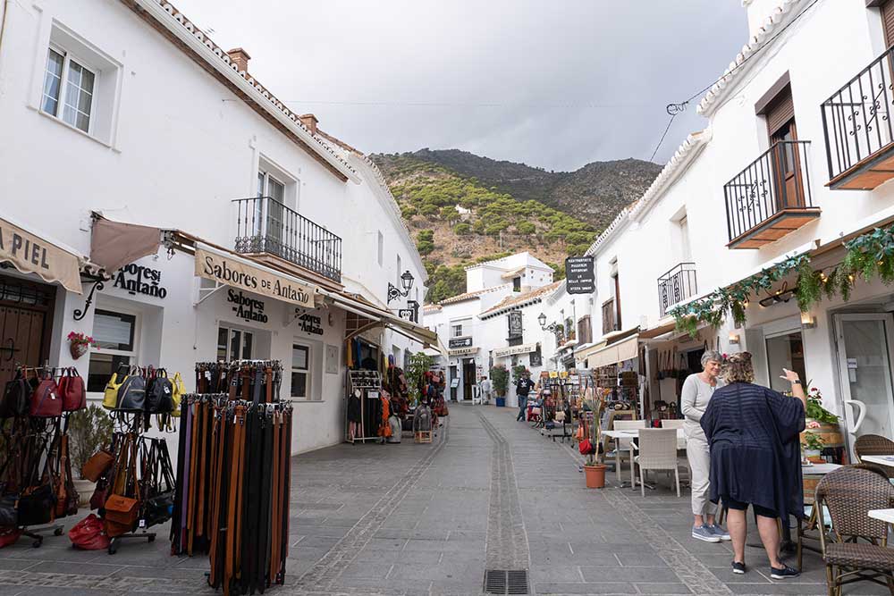 A white painted street in Mijas pueblo, Spain.