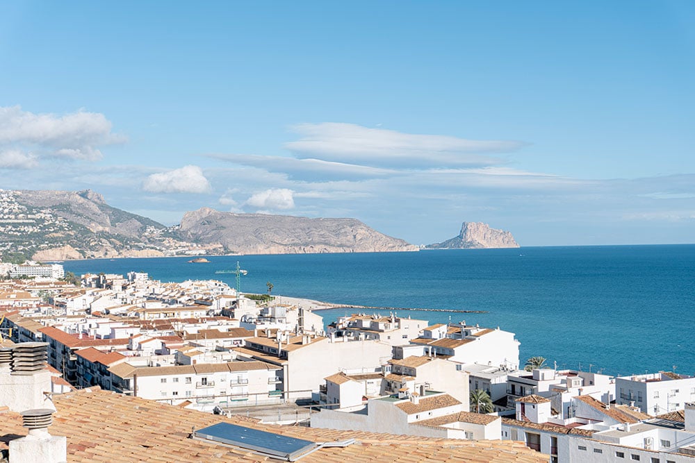 A coastal view from one f the viewpoints in altea, spain.