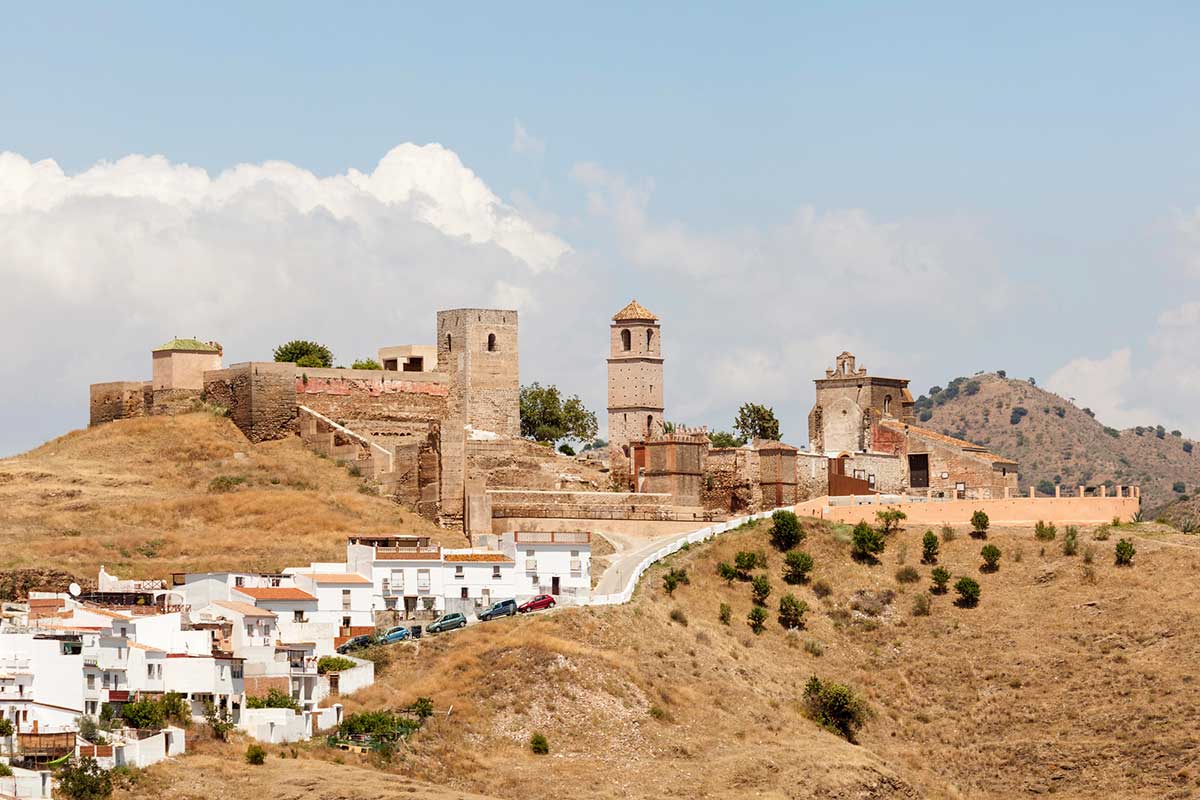 A photo of Alora Castle and village in Malaga, Spain.