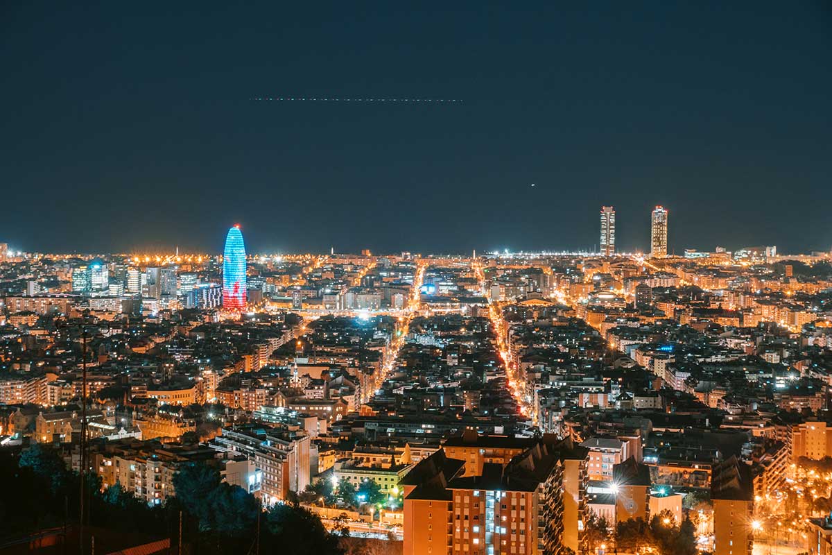 26 Most Instagrammable Places in Barcelona 7 View from Carmel Bunkers at night.