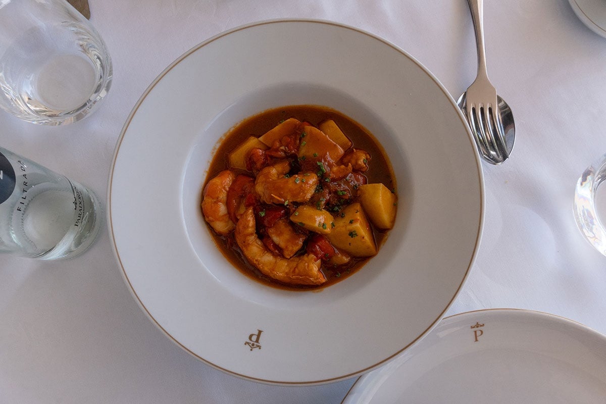 Prawns stew from Restaurante Mirador Gibralfaro, Malaga.