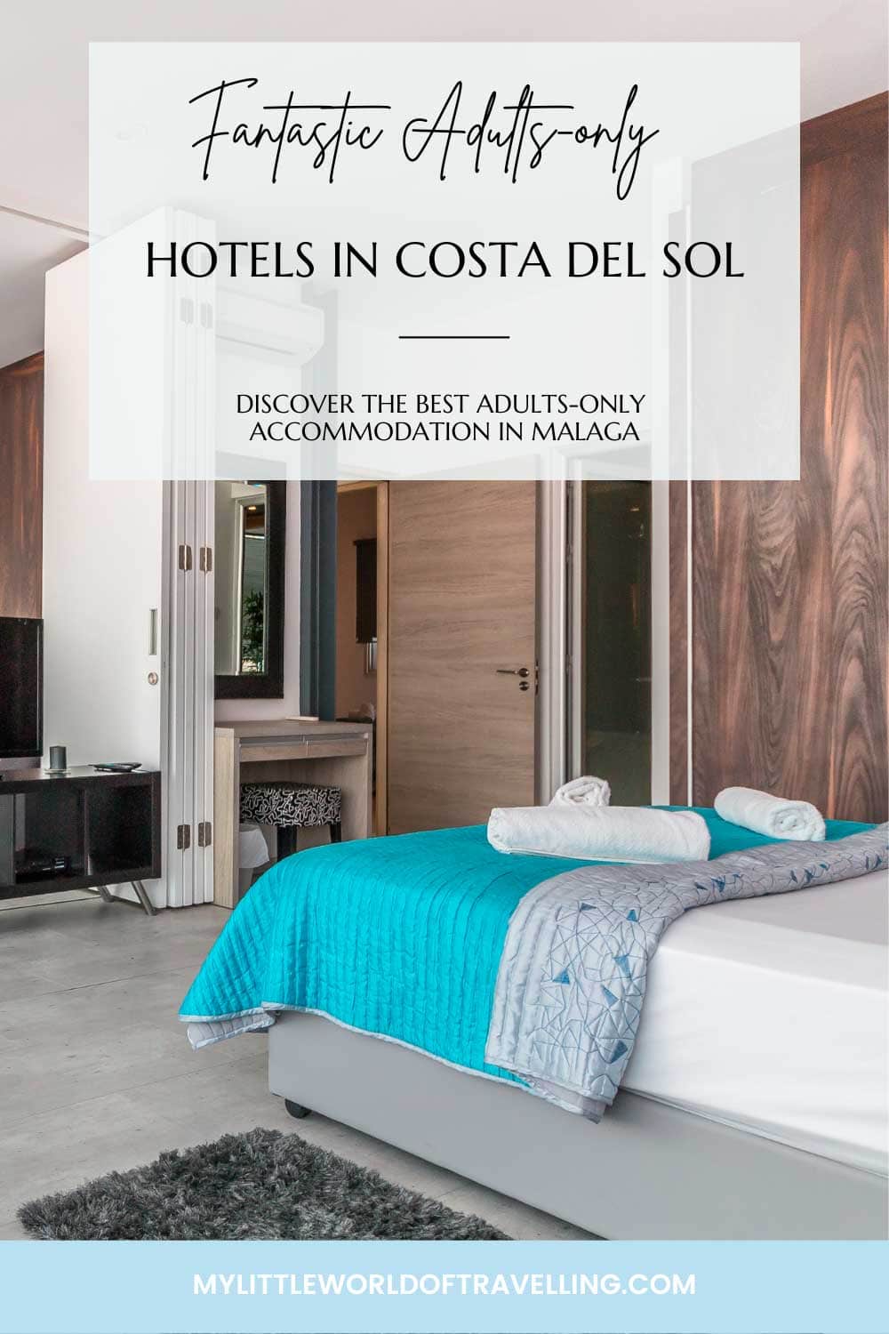 pinterest pin that reads adult friendly hotel in costa del sol