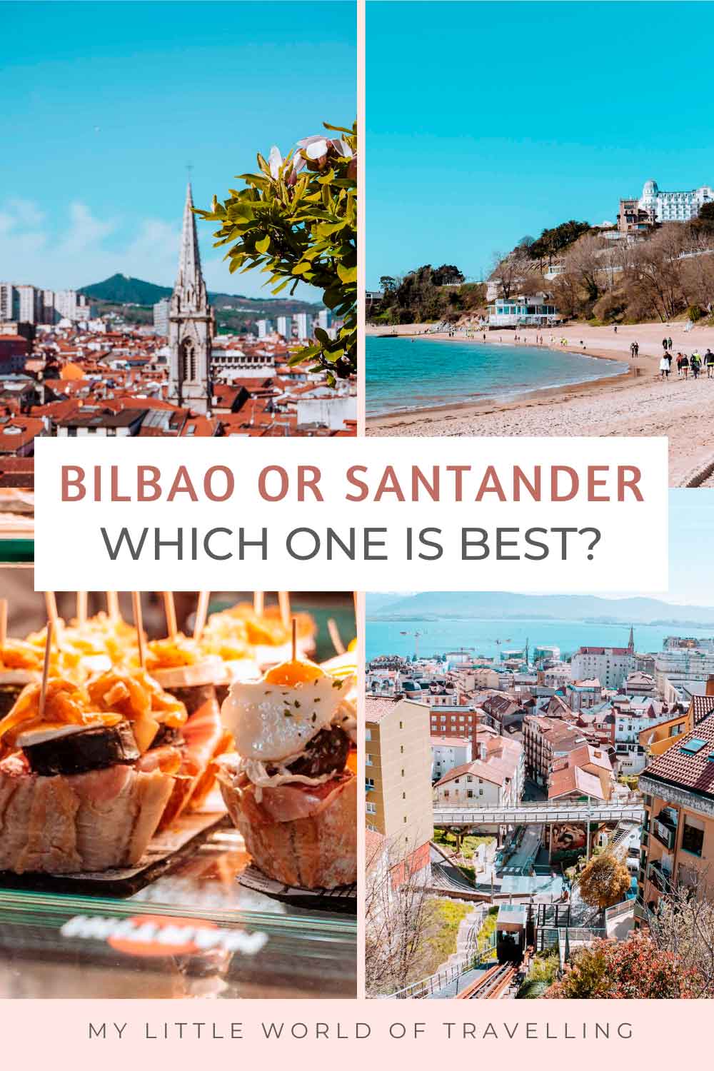 Pin that shows photos of Bilbao and Santander