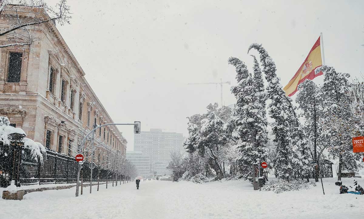 Does It Snow in Spain? Everything You Need to know! 2 Plaza de Colon in Madrid covered in snow.