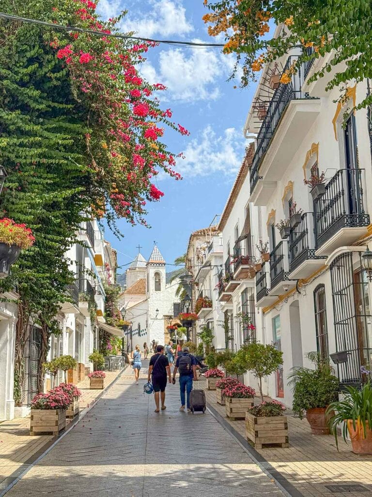 How to Spend 4 Days in Marbella (Slow Travel Guide) 2 A photo of Calle Ancha, one of the most picturesque streets in Marbella, Spain.