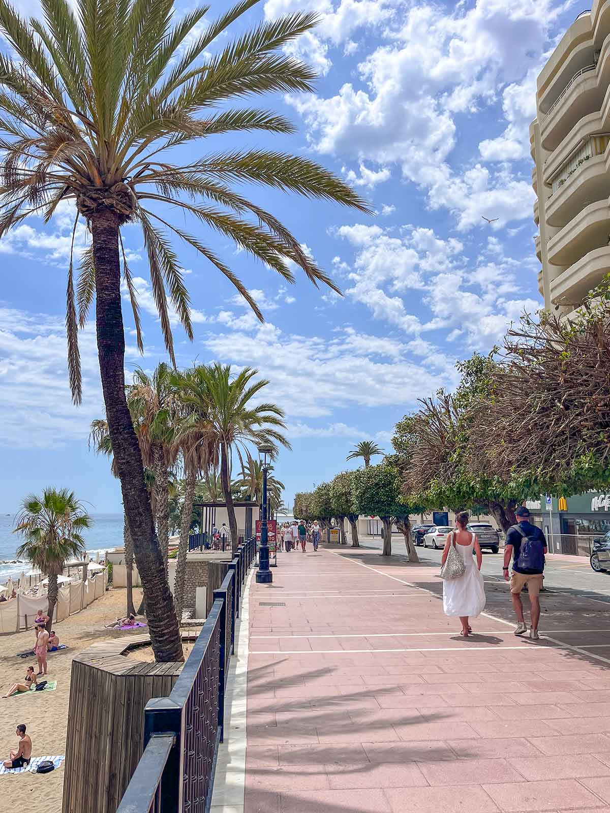 The Ultimate Weekend in Marbella (Itinerary Included!) 20 Marbella beach promenade on a sunny afternoon.