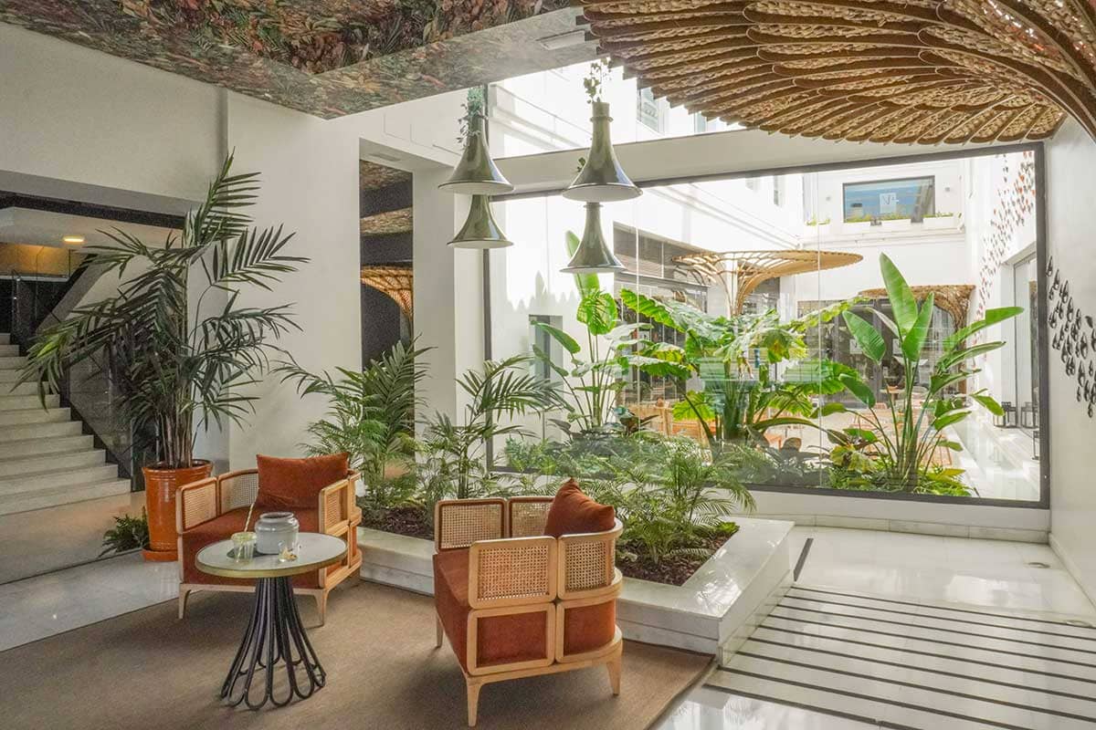 Reception at Vincci Seleccion Posada del Patio in Malaga City Centre.