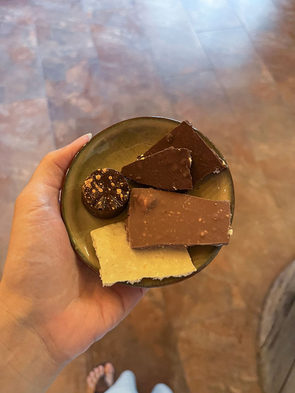 chocolate samples at Mayan Monkey Mijas