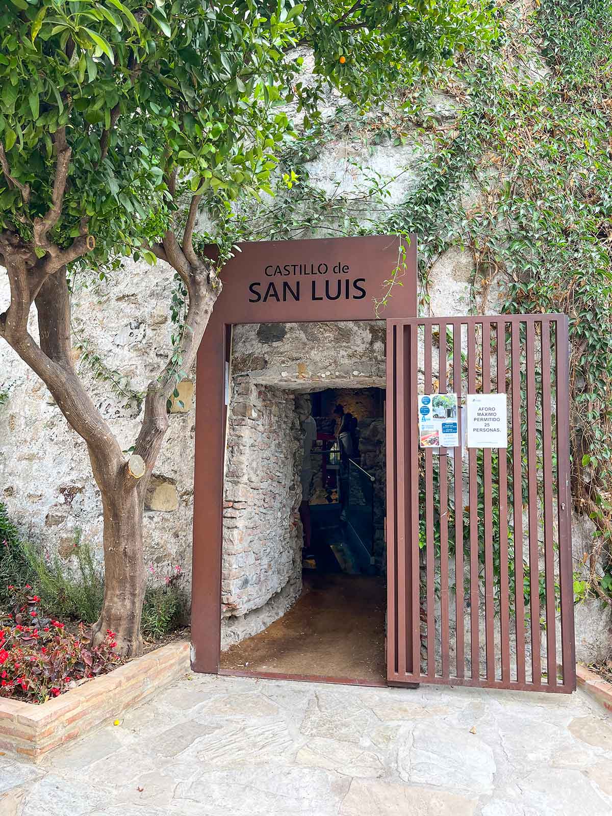 Entrance to San Luis Castle in Estepona old town.