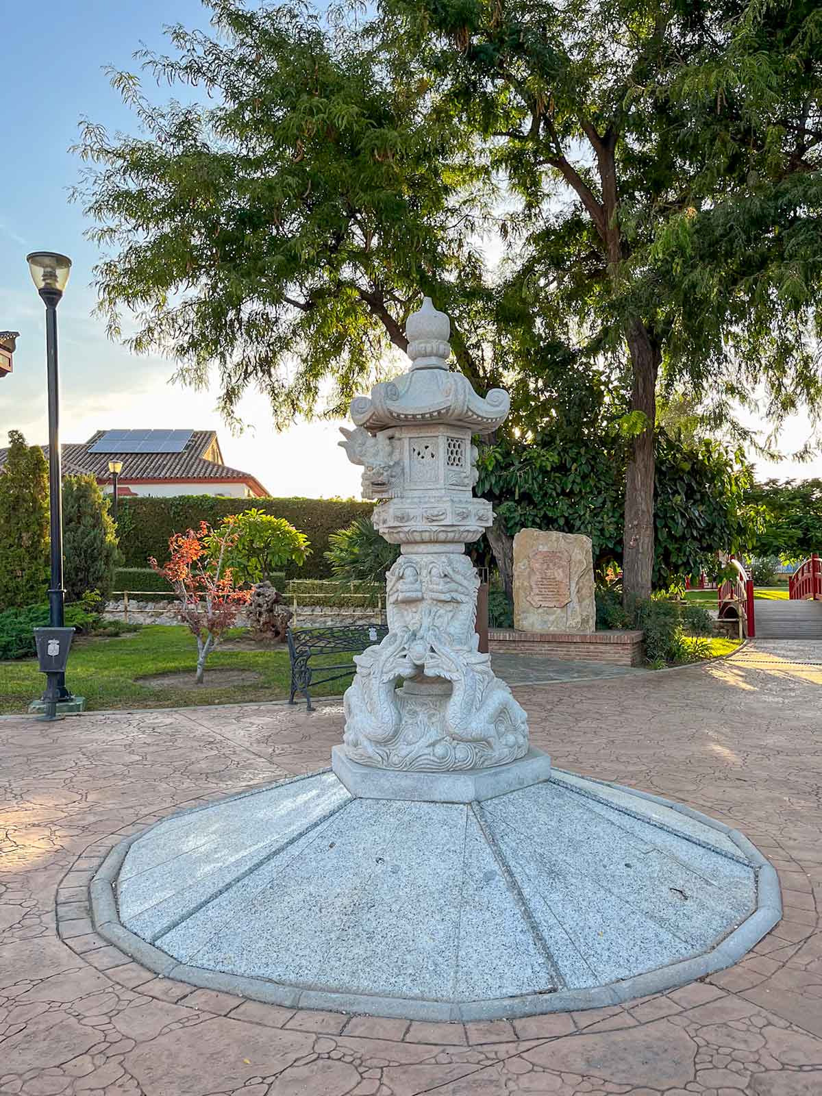 Statue at the Japanese Garden in Alhaurin de la Torre.