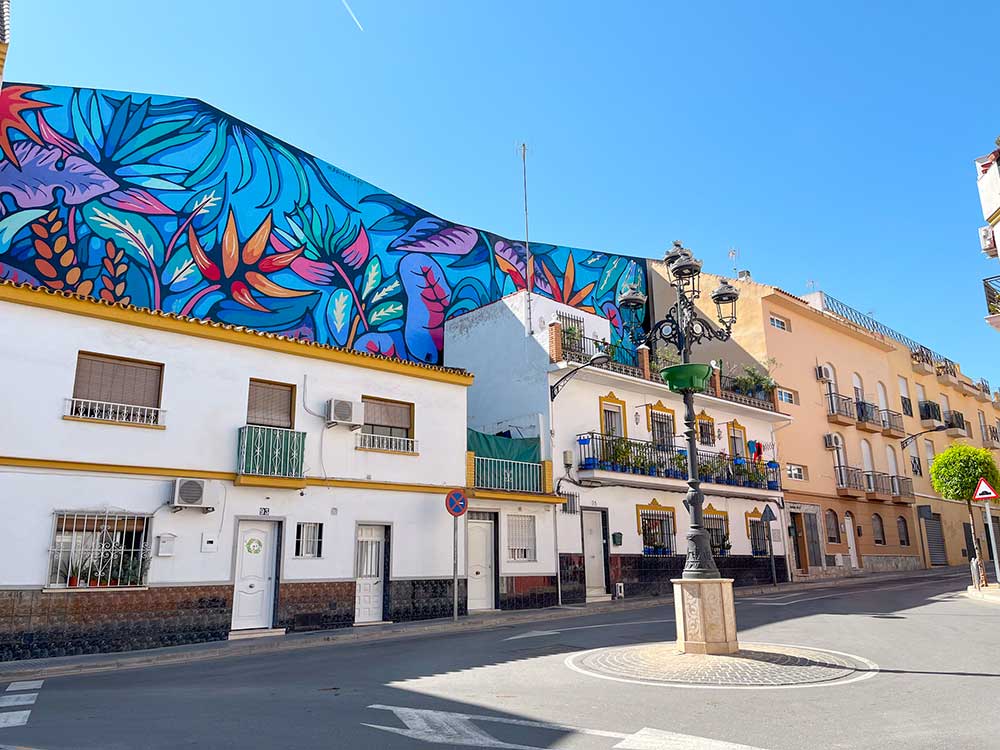 Colourful street art in Alhaurin de la Torre, Spain.