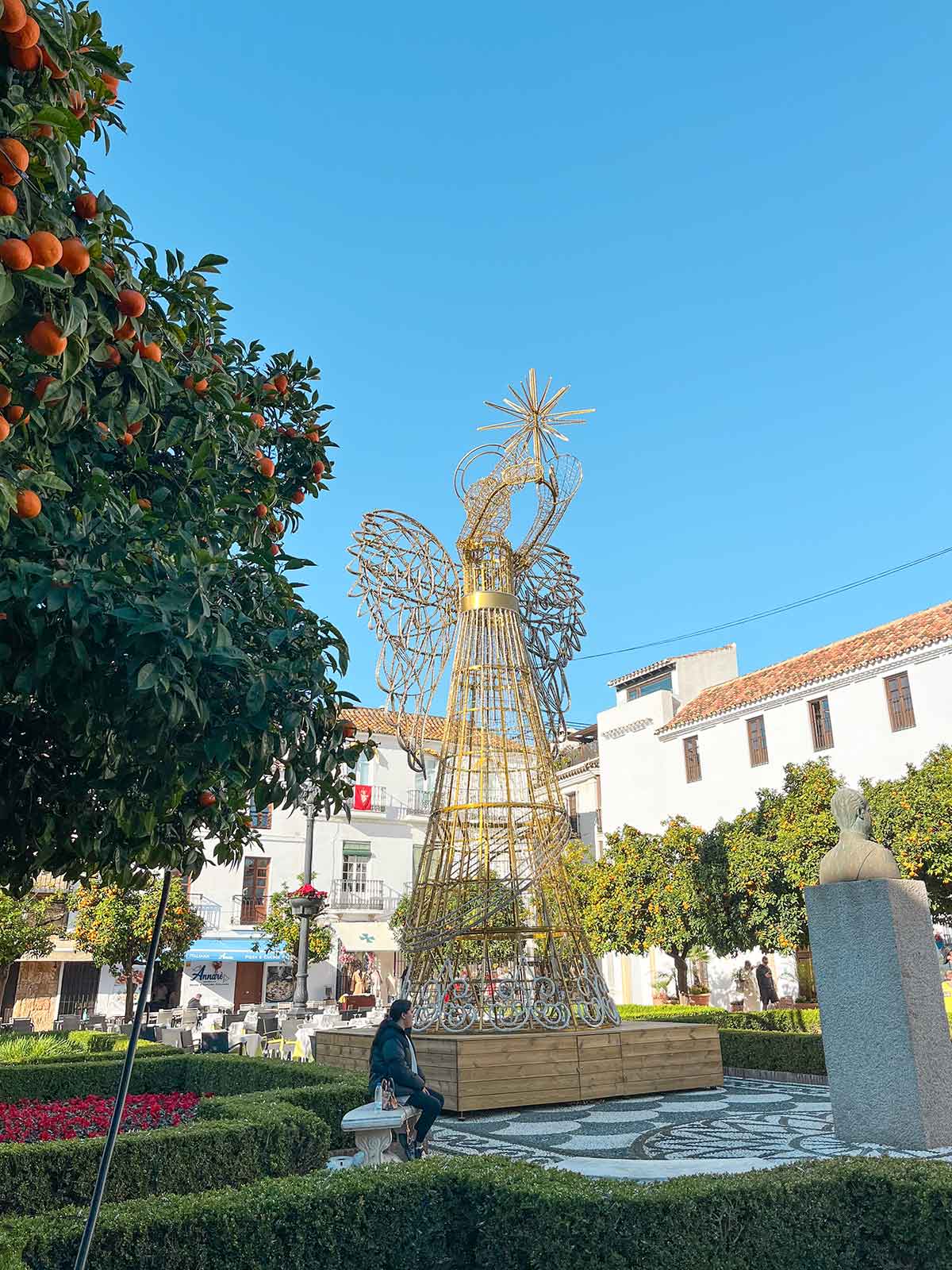 Best Christmas Events on the Costa del Sol (2025) 7 Angel light in Orange Square, Marbella.