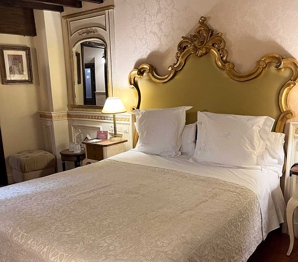 Bed at Casa 1800, Granada, Spain.