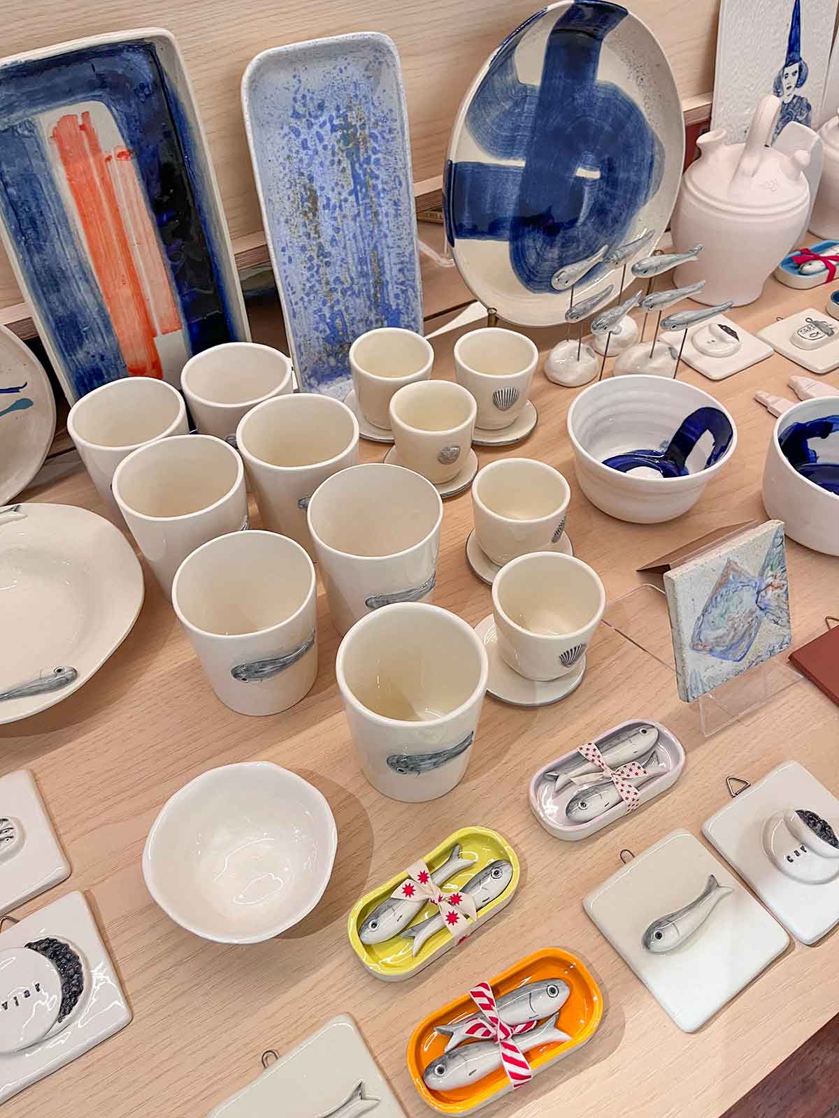 Ceramic glass and other souvenirs from Malaga.
