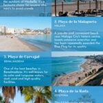 Infographic about the best beaches in Costa del Sol, Spain.