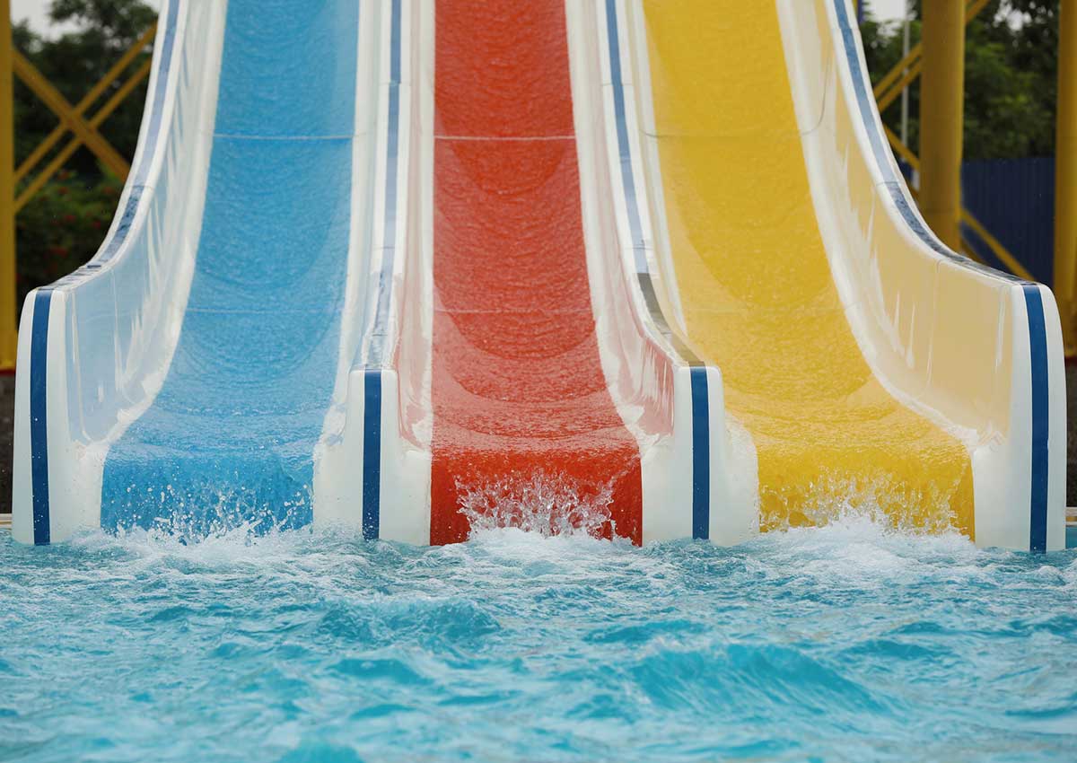 4 Fun Water Parks in Costa del Sol For All Ages 2 A close up photo of colourful slides at the waterpark.