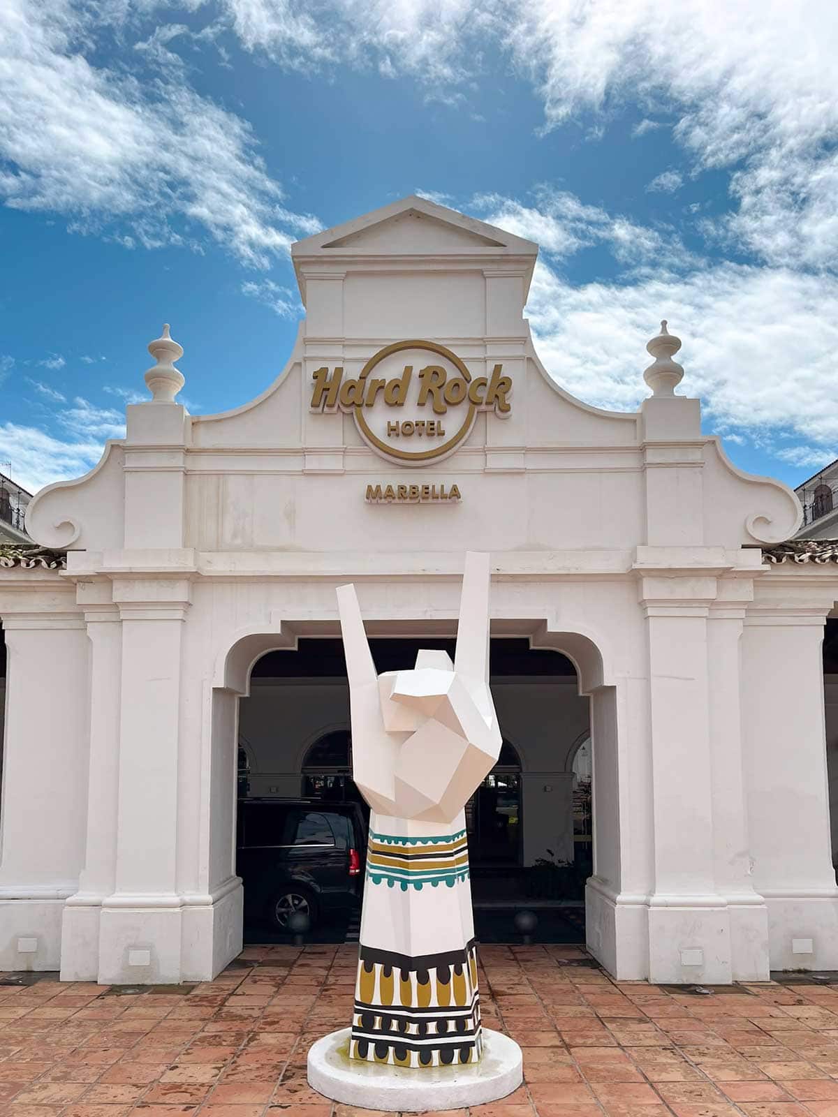 Entrance of Hard Rock Hotel Marbella.