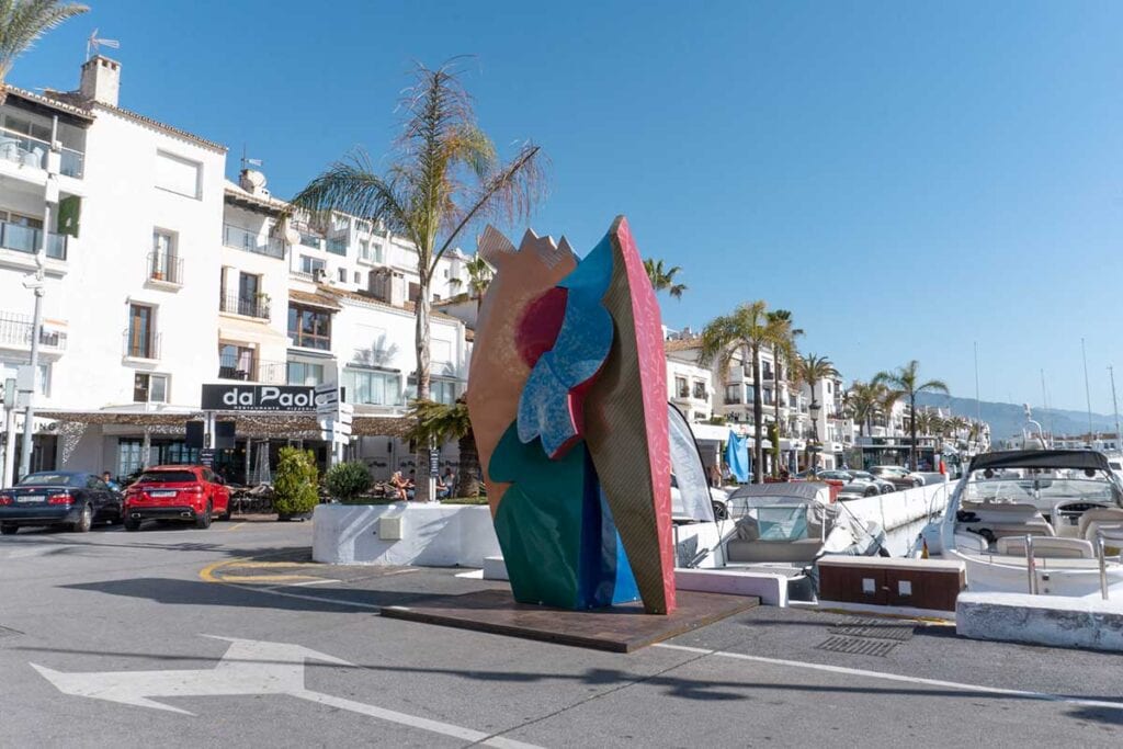 Sculpture at Puerto Banus, port in Marbella, Spain.