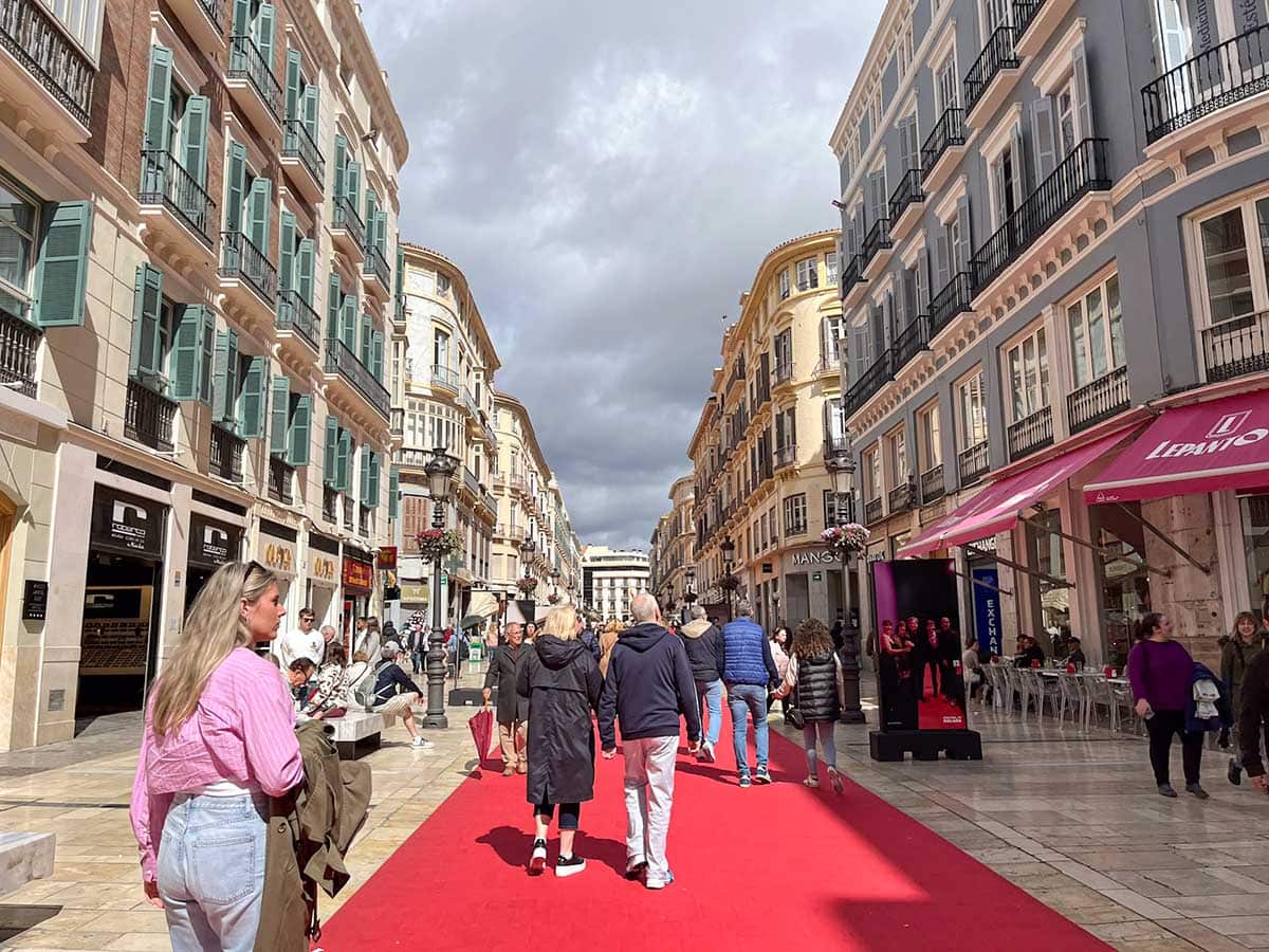 Red carpet for Malaga Film Festival in Larios Street.