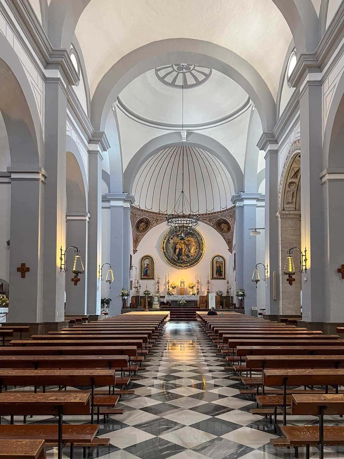 Inside La Encarnacion Church in Almunecar, Granada, Spain.