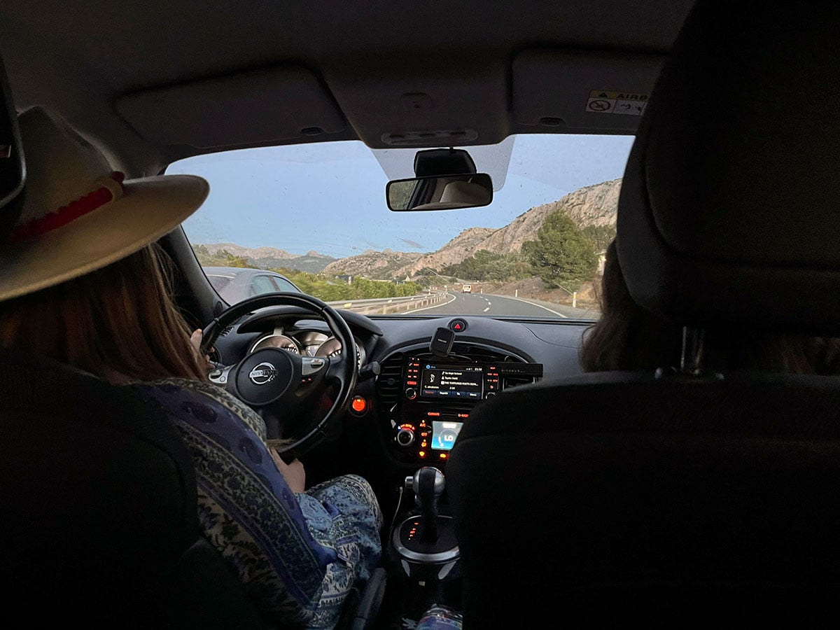 A woman driving in Malaga.