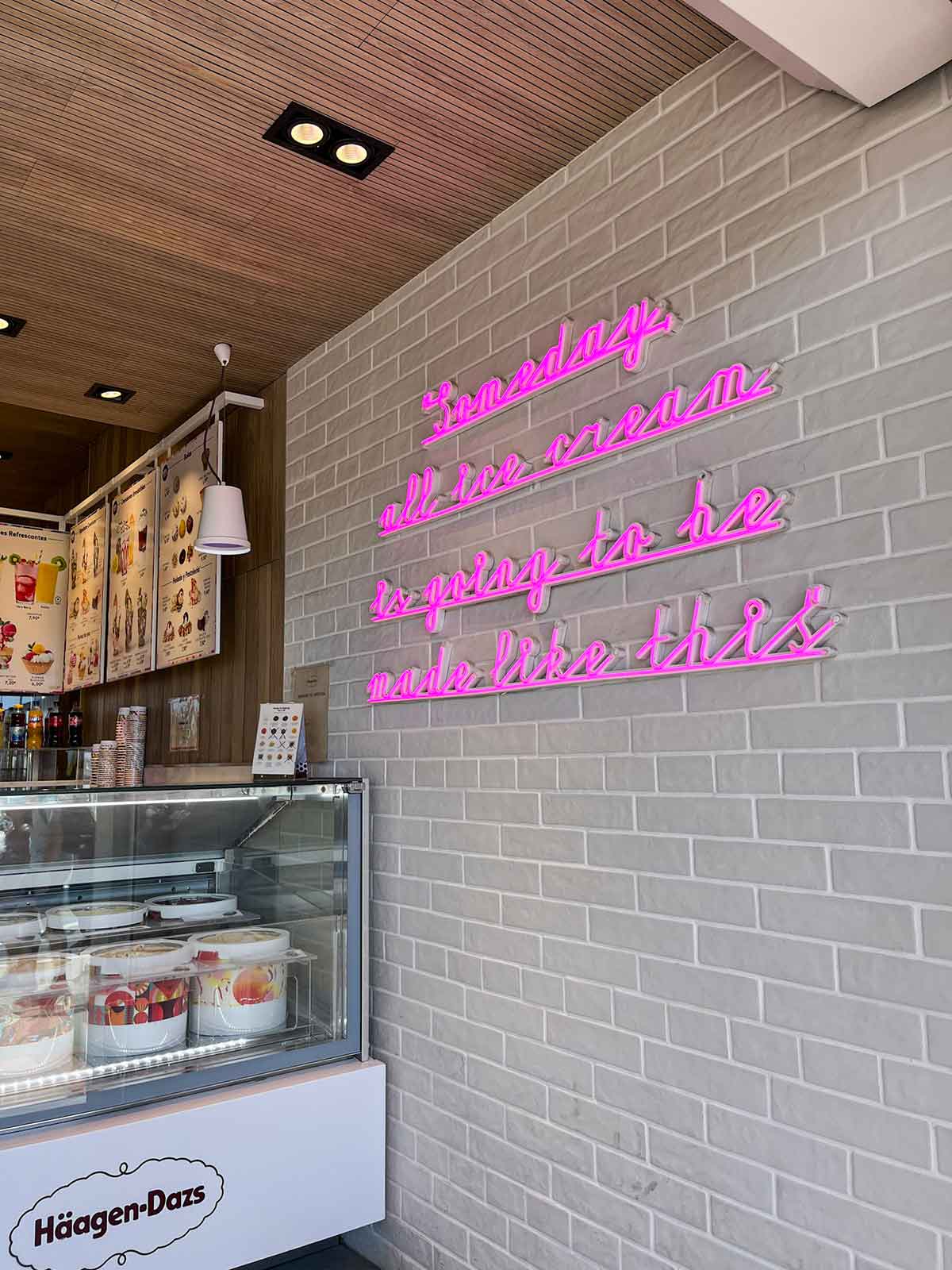 Haagen Dazs ice cream shop in Puerto Banus, Marbella.