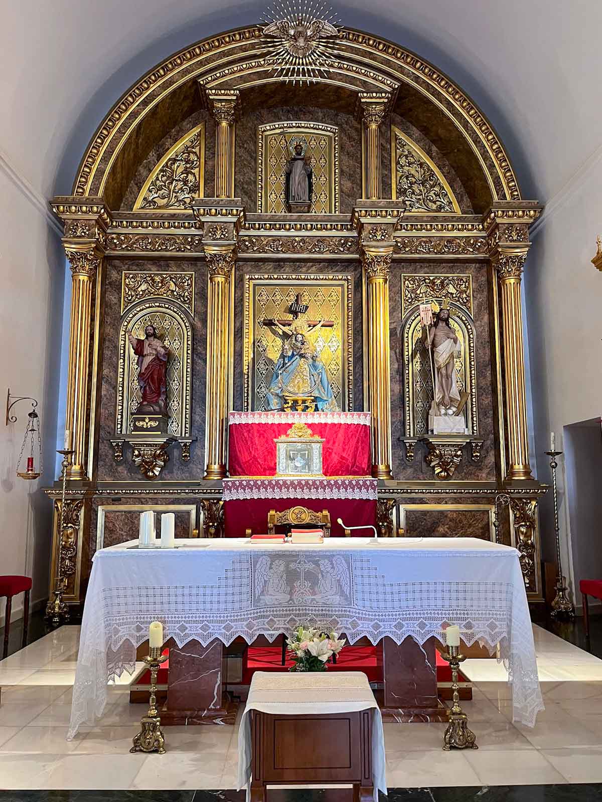 10 Best Things to Do in Benalmadena Pueblo (+ Local Tips) 4 The altar at Santo Domingo Church in Benalmadena Old Town.