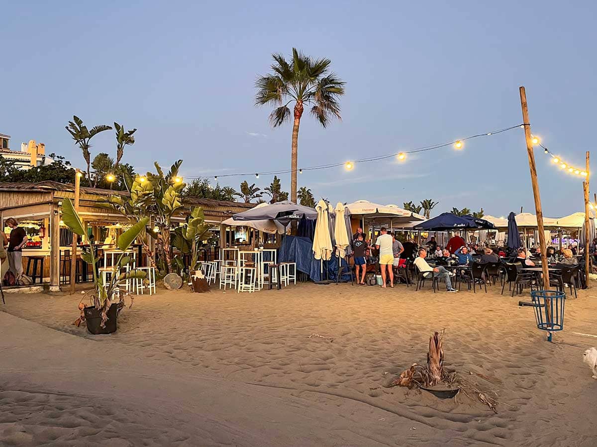 Beach bar in Cabopino, Marbella.