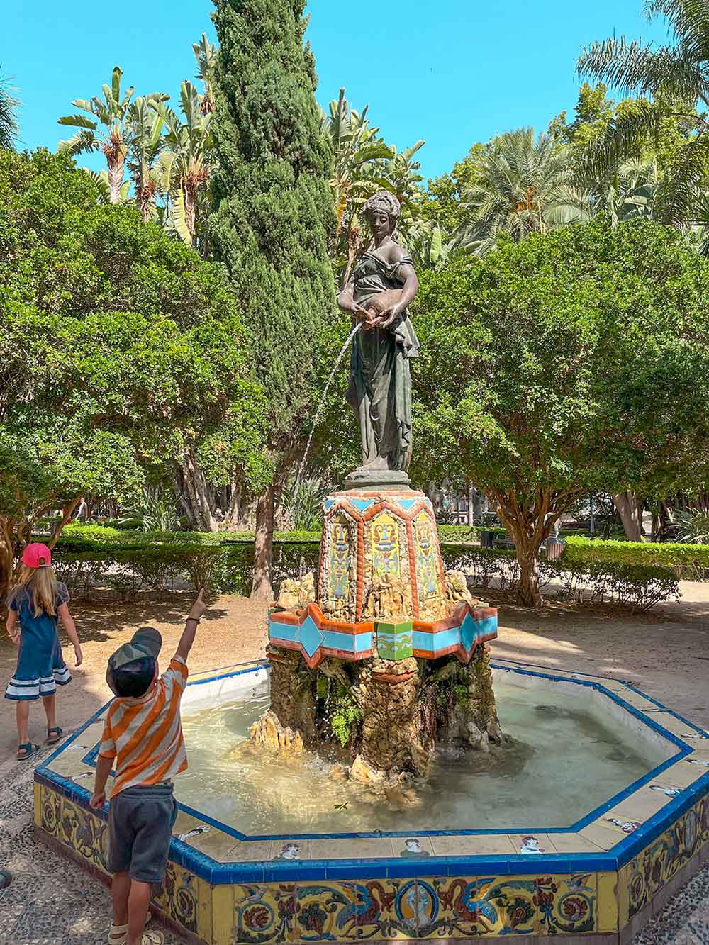 22 Best Free Things To Do In Malaga Suggested By A Local 14 Fountain at Paseo del Parque in Malaga.