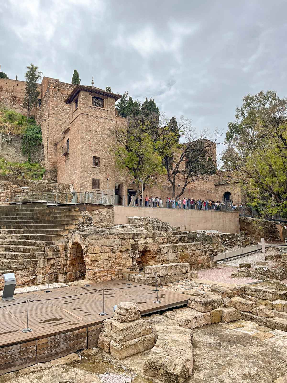 Queue at the Alcazaba fortress palace, Malaga, Spain.
