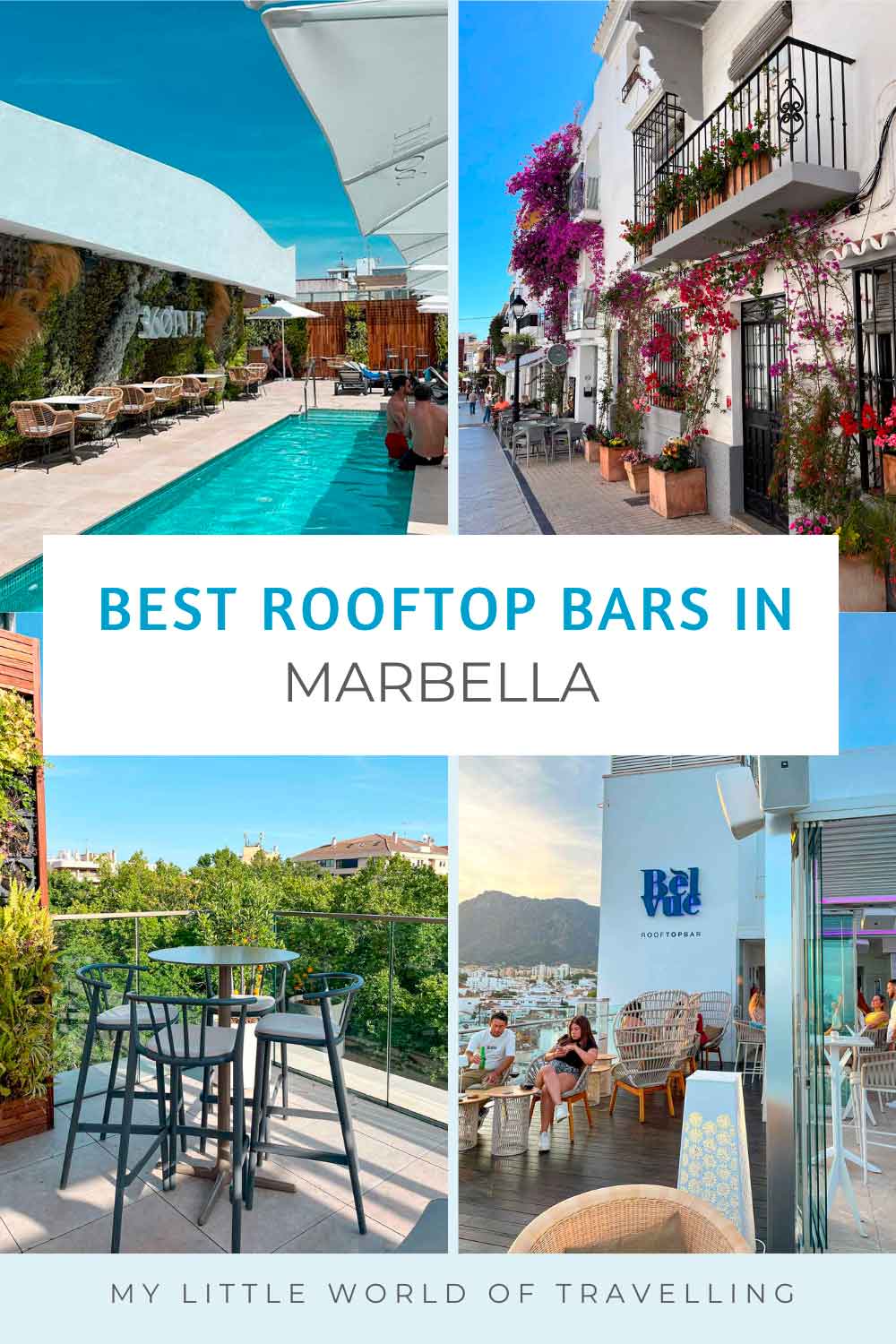 4 Best Rooftop Bars in Marbella 1 Pin that shows the best rooftop bars in Marbella.