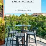 Pinterest pin that shows a rooftop bar in Marbella.