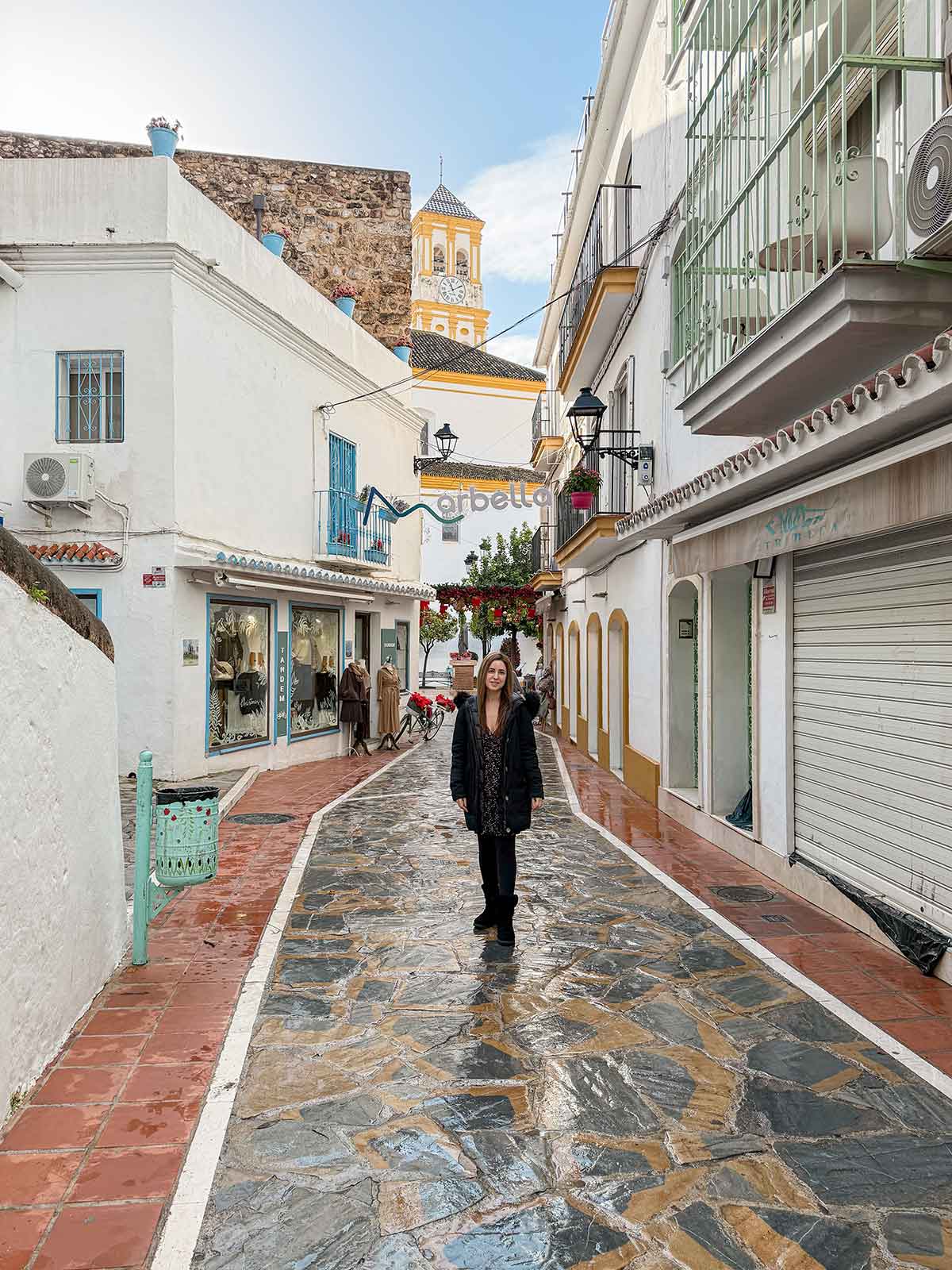 How to Spend Christmas in Marbella (Guide by a Local) 20 Cristina at Calle Carmen during the festive season.