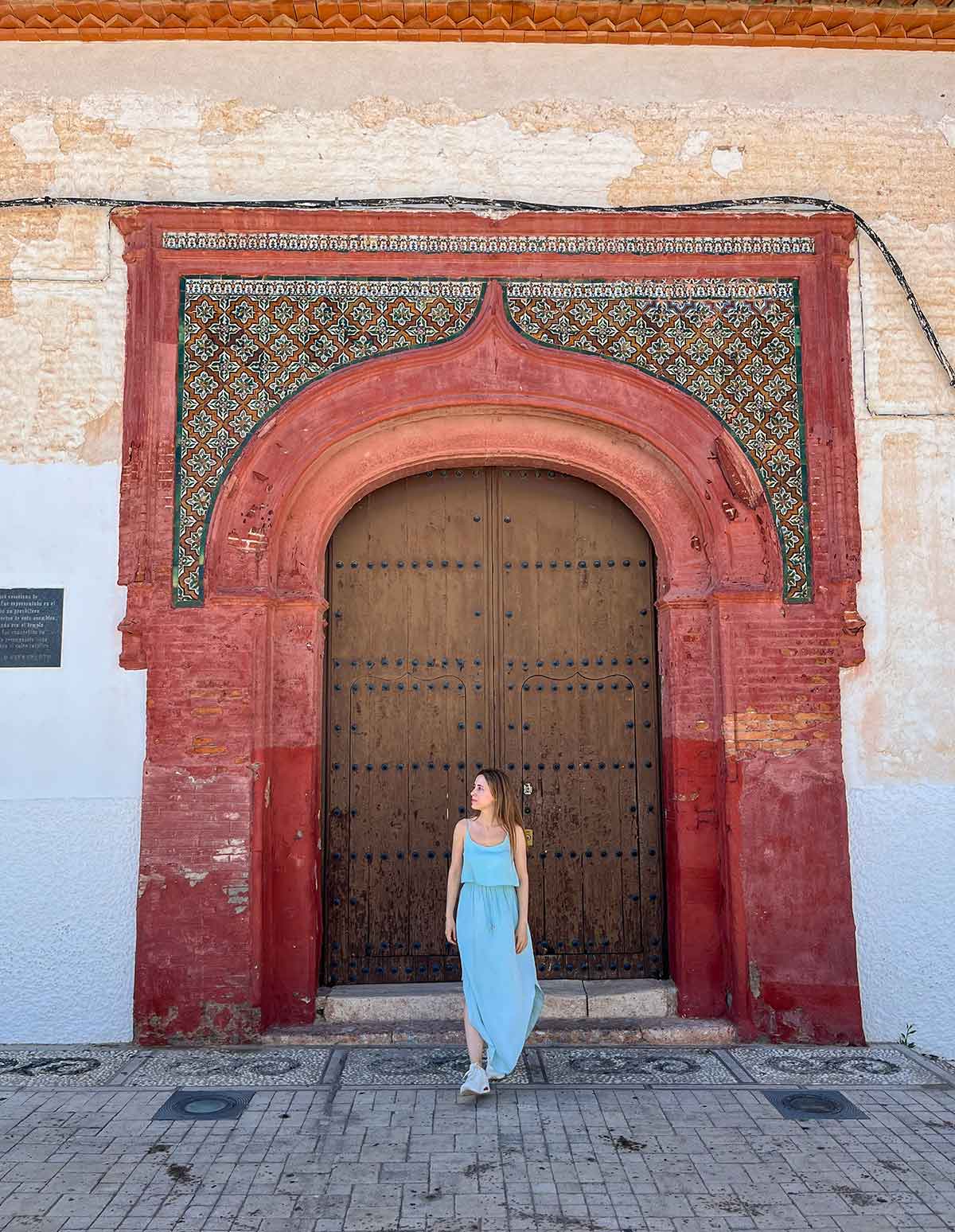 The Moorish-style door at Salobreña main church.