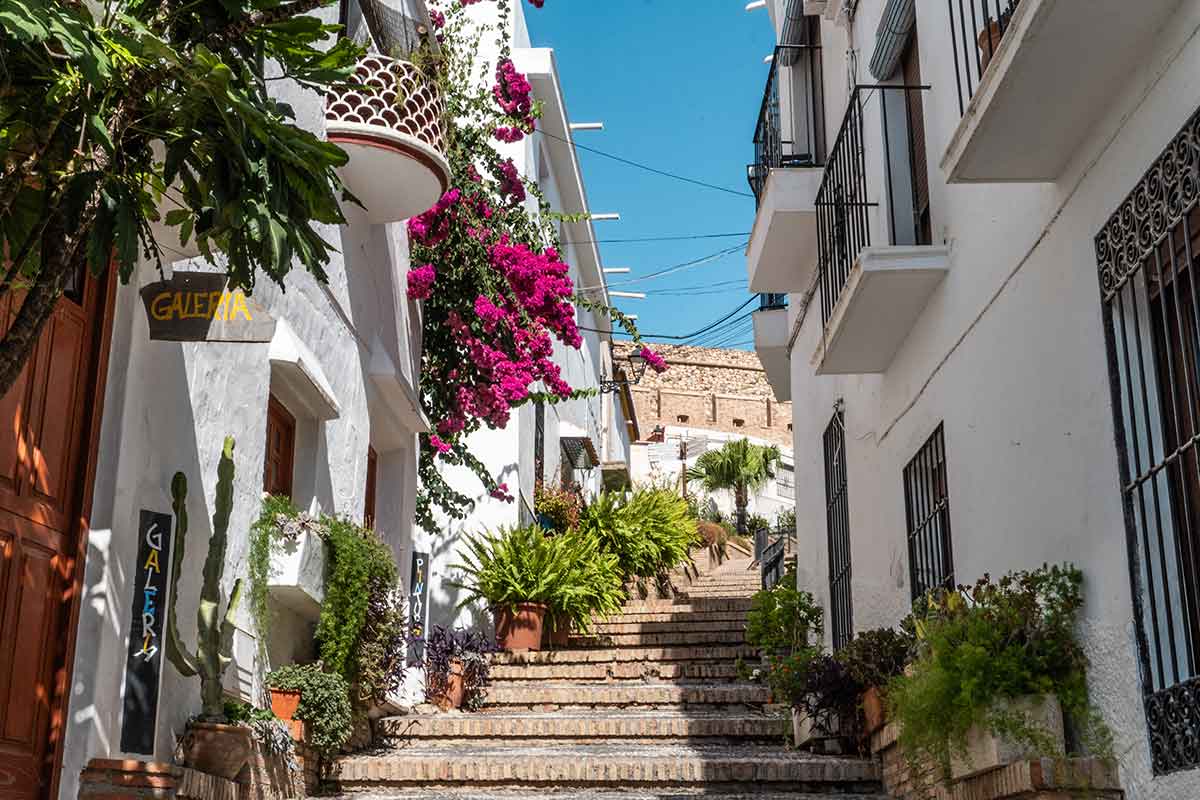 Review of Hotel Miba: A Gem On the Costa Tropical 2 A pretty street with stairs in Salobreña, Costa Tropical, Granada.