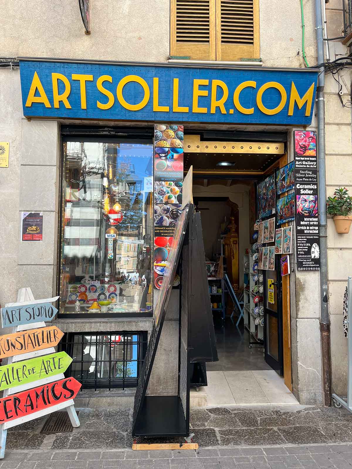 Malaga or Mallorca: My Opinion on Which Place is Better 18 Art shop in the centre of Soller, a town in Mallorca.